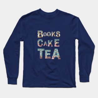 Books Cake Tea Long Sleeve T-Shirt